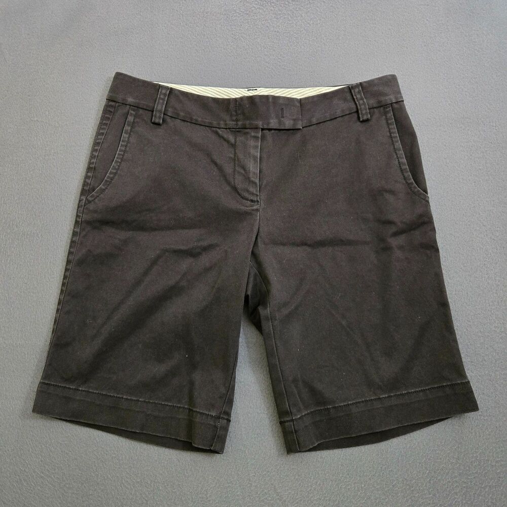 J.Crew Factory Women 6 City Fit Black Mid Rise 10" Bermuda Shorts